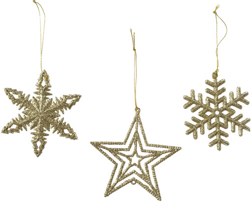 Hanger glitter goud 0,5x10x10 cm Hanger glitter goud 0,5x10x10 cm