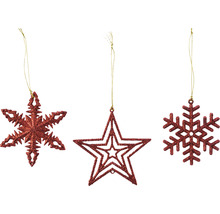 Kerstboomversiering met ster- en sneeuwvlokmotieven om op te hangen