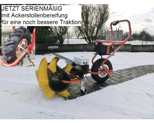 Veegmachine met landbouwprofielbanden voor betere grip