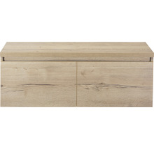 Wastafelonderkast met twee lades in houtlook