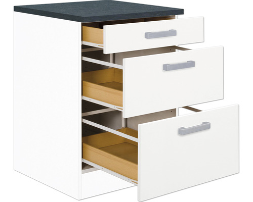 Keukenkast met drie lades en werkblad