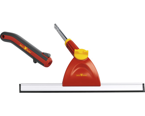 Wolf Garten Logo met raamwisser en steelhouder