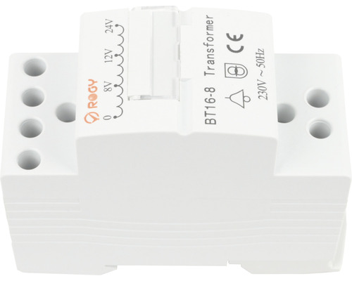 Rogy beltransformator BT16-8 met 8, 12 en 24 volt uitgangsspanning