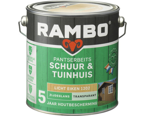 Rambo Pantserbeits Schuur & Tuinhuis zijdeglans transparant licht eiken 2,5 l