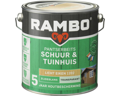 RAMBO Pantserbeits Schuur & Tuinhuis zijdeglans transparant licht eiken 2,5 l