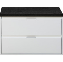 Wastafelonderkast met twee laden en een opbergplank