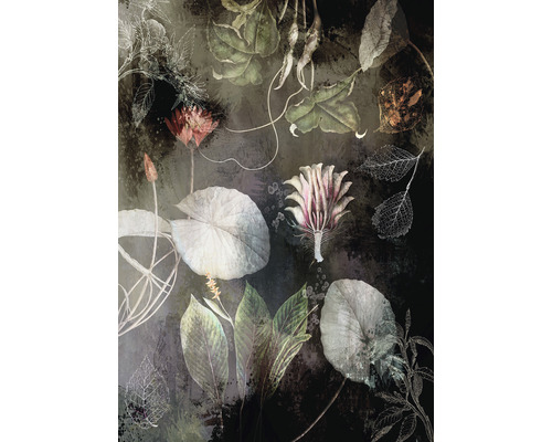 KOMAR Fotobehang vlies INX4-044 Ink Night Flowers 200x280 cm