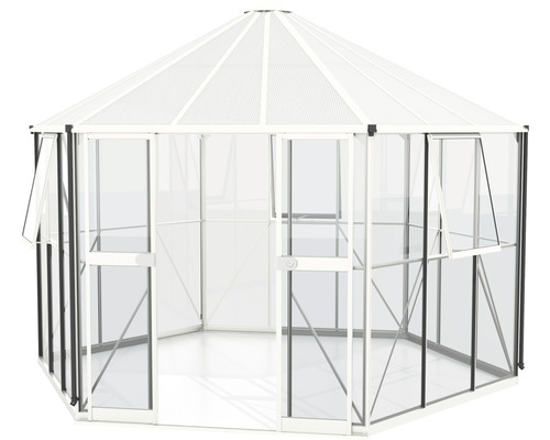 Kas met stalen frame en polycarbonaat platen