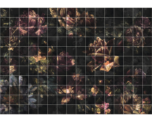 KOMAR Fotobehang vlies INX8-080 Ink Tiles Flowers 400x280 cm