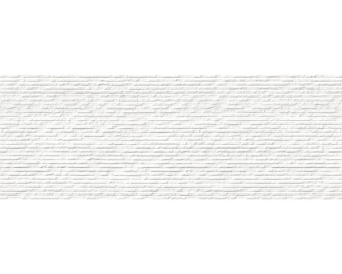 Decoratietegel Grunge wit 30x90 cm gerectificeerd Witte wandbekleding met horizontale ribbelstructuur voor binnen.