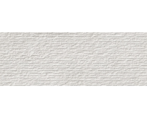 Decoratietegel Grunge grijs 30x90 cm gerectificeerd Decoratieve wandbekleding met horizontale groefstructuur.