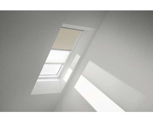 VELUX Verduisterend rolgordijn plus plissé handbediend DFD C02 1085SWL beige