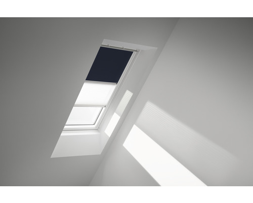 VELUX Verduisterend rolgordijn plus plissé handbediend DFD C02 1100SWL donkerblauw