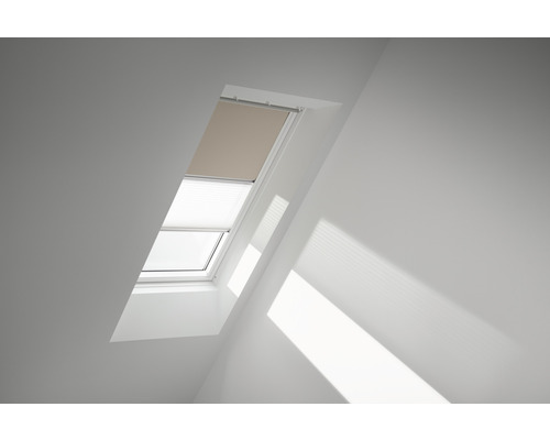 VELUX Verduisterend rolgordijn plus plissé handbediend DFD C02 4556SWL beige