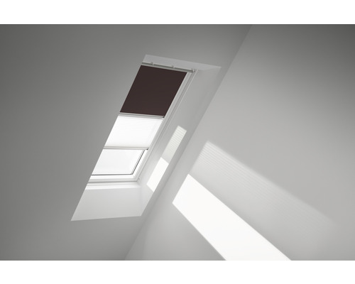 VELUX Verduisterend rolgordijn plus plissé handbediend DFD C01 4559SWL donkerbruin-0