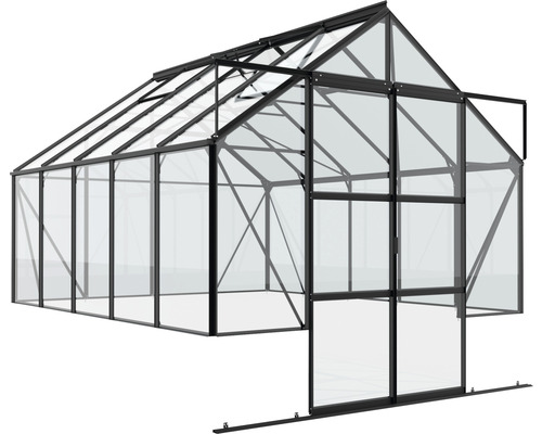 Glazen kas met stalen frame