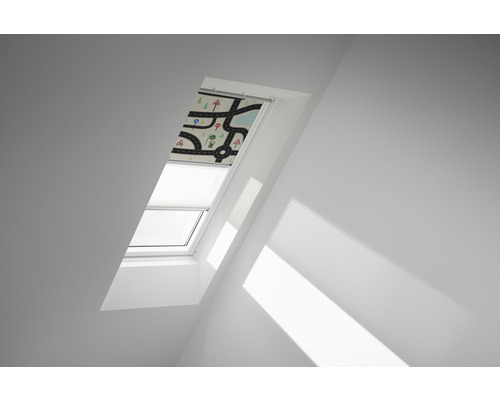 VELUX Verduisterend rolgordijn plus plissé handbediend DFD C02 4655SWL wegennet