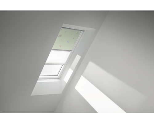 VELUX Verduisterend rolgordijn plus plissé handbediend DFD SK01 4661S groene sterren