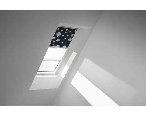 VELUX Verduisterend rolgordijn plus plissé handbediend DFD C02 4666SWL heteluchtballons