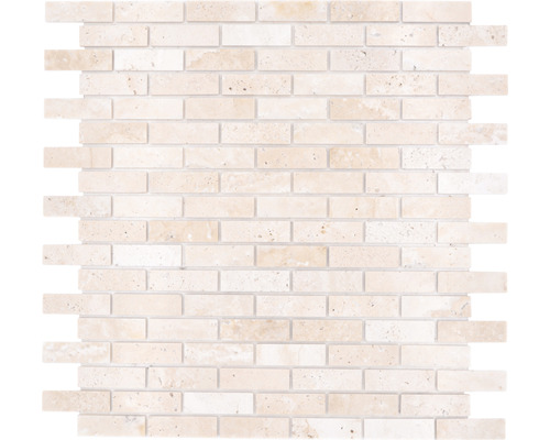 Mozaïektegel natuursteen SAM 4NM92 beige 30x30,5 cm Travertijn mozaïektegel in baksteenformaat