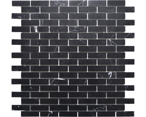 Mozaïektegel natuursteen SAM 4NM82 zwart 30x30,5 cm Mozaïektegel van natuursteen in baksteenlook voor wand en vloer