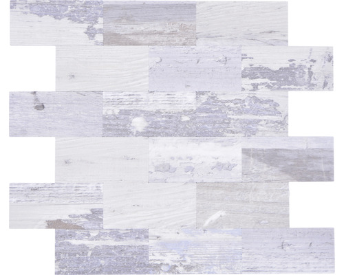 Metaalmozaïek metaal SAM 4SW49 grijs 28,8x29,4 cm Tegelmozaïek in houtlook voor wand en vloer