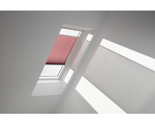 VELUX Plissé lichtdoorlatend handbediend FHL C02 1279S wijnrood Dakvenster met plisségordijn voor schaduw in het interieur