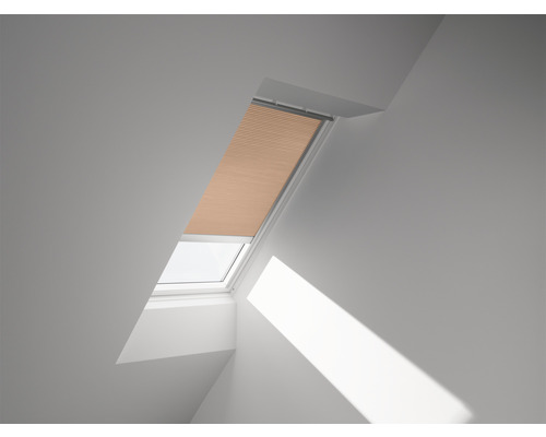 VELUX Plissé honingraat bediening op zonne-energie FSC M12 1049SWL peach