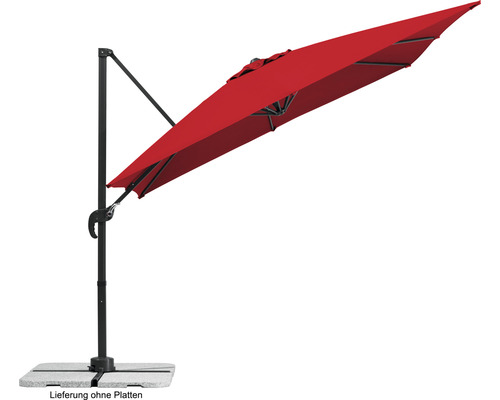 Rode zweefparasol met voet