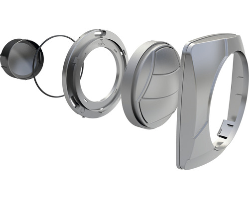 Explosietekening van een slimme radiatorthermostaat