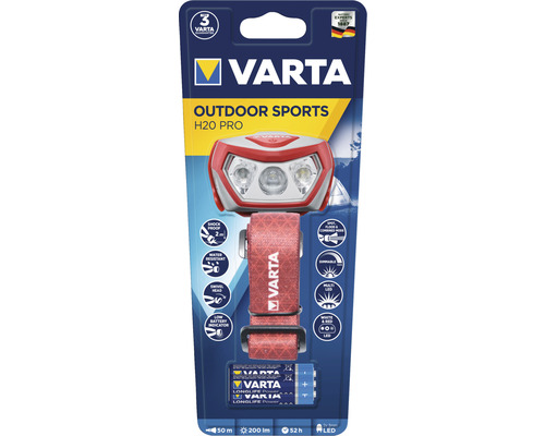 Varta hoofdlamp Outdoor Sports H20 Pro met batterijen in verpakking