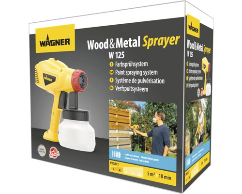 Wagner Wood and Metal Sprayer W 125 verpakkingsdoos voor verfspuitsysteem