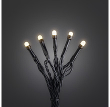 LED-lichtslinger met warm witte lampjes en zwarte kabel