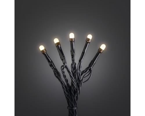 KONSTSMIDE Kerstverlichting LED micro lichtsnoer 40 lampjes klassiekwit 6,24 m LED-lichtslinger met warm witte lampjes en zwarte kabel