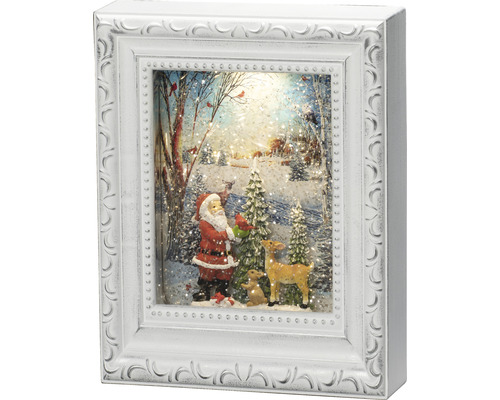 Decoratieve sneeuwpoplijst met kerstman-, herten- en bosmotieven voor een feestelijke sfeer