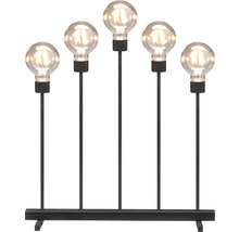 Decoratieve lamp met vijf gloeilampen op een voet