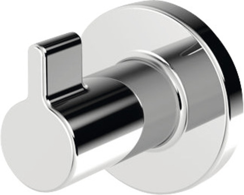 Enkele, ronde, zilverkleurige kledinghaak