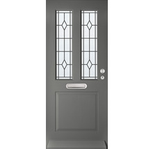 Voordeur met glas, brievenbusgleuf en deurknop