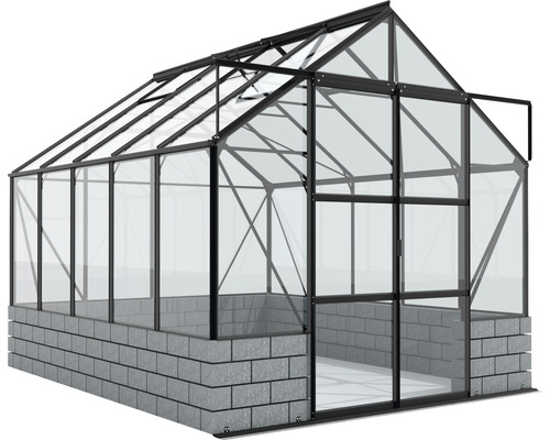 Kas met frame en fundering van steen
