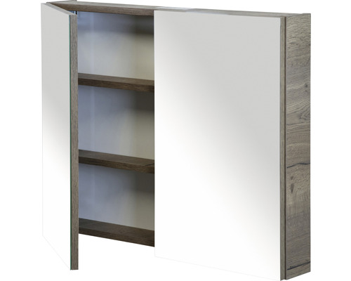 Spiegelkast met twee deuren en legplanken