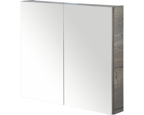 Spiegelkast met twee deuren en houtlook