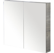 Spiegelkast met twee deuren en houten decor