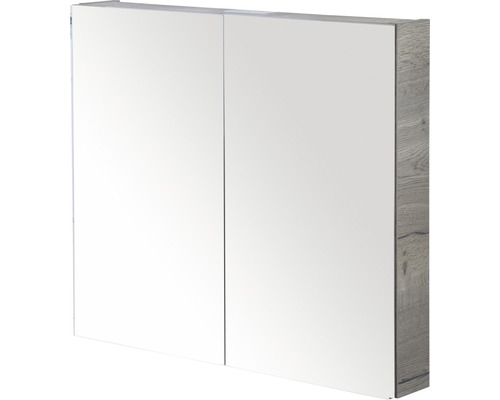 Spiegelkast met twee deuren en houten decor