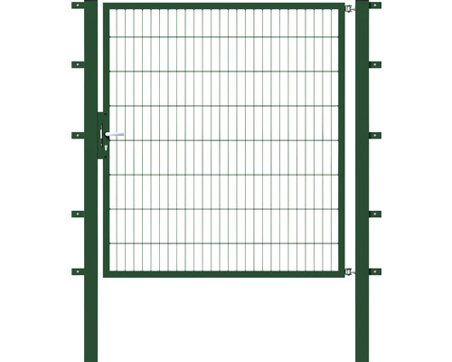 ALBERTS Enkele poort Flexo 150 x 160 cm 6/5/6 incl. palen 8 x 8 cm mosgroen Tuinpoort met gaasvulling en palen