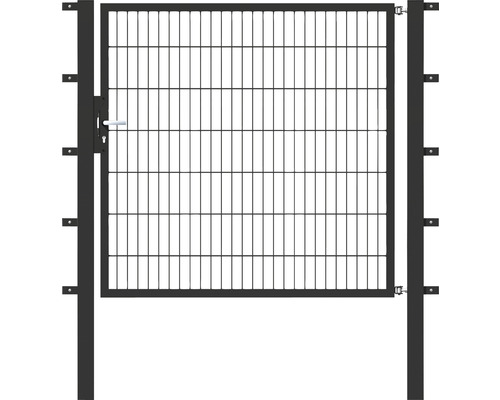 ALBERTS Enkele poort Flexo 150 x 140 cm 6/5/6 incl. palen 8 x 8 cm antraciet Metalen tuinpoort met slot en handgreep