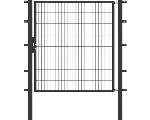ALBERTS Enkele poort Flexo 150 x 160 cm 6/5/6 incl. palen 8 x 8 cm antraciet Metalen tuindeur met gaasvulling en palen