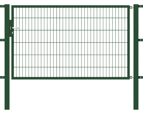 ALBERTS Enkele poort Flexo 200 x 120 cm 6/5/6 incl. palen 8 x 8 cm mosgroen Draadgitterhek tuinpoort met twee palen