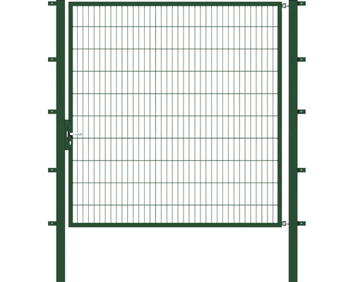 ALBERTS Enkele poort Flexo 200 x 200 cm 6/5/6 incl. palen 8 x 8 cm mosgroen Metalen hekpoort met gaasvulling
