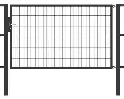 ALBERTS Enkele poort Flexo 200 x 120 cm 6/5/6 incl. palen 8 x 8 cm antraciet Metalen hekpoort met slot voor de tuin