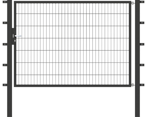 ALBERTS Enkele poort Flexo 200 x 140 cm 6/5/6 incl. palen 8 x 8 cm antraciet Metalen hekpoort met handgreep en slot